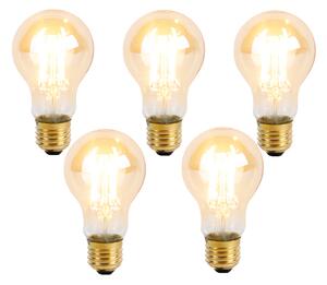 Sada 5 stmievateľných LED žiaroviek E27 s 3-stupňovým stmievaním A60 Goldline 5W 530lm 2200K
