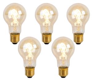 Sada 5 LED žiaroviek E27 so špirálovým vláknom A60 Goldline 2W 150lm 2200K