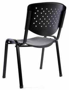 Garthen 38259 Stohovateľná plastová kancelárska stolička - čierna