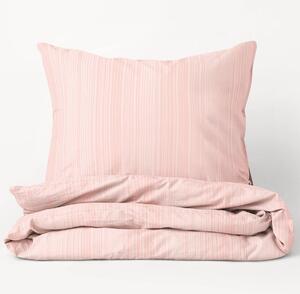 Goldea damaškové posteľné obliečky so saténovým vzhľadom deluxe - vzor 004 drobné ružové prúžky 140 x 220 a 70 x 90 cm