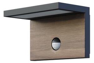 Panlux PN42300006 Záhradné LED nástenné svietidlo so senzorom Natura N S, antracit, 12 W