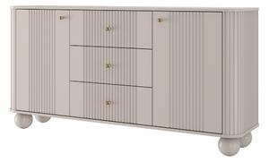 Komoda Vespera 160 cm so zásuvkami - kašmírová / zlatá / kašmírové nohy