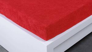 XPOSE® Detská froté plachta Exclusive - tmavo červená 60x120 cm
