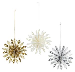 Papierové vianočné ozdoby Snowflakes – set 3 ks
