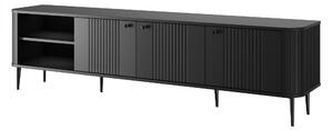TV stolík Vespera 3D 187 cm - čierna / čierne nožičky