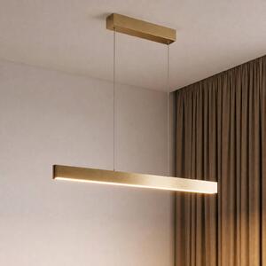Lucande Smart LED závesné svetlo Mylosh, zlatá, Tuya, Mosadz / zlato, Obývacia izba / jedáleň, Hliník, Moderný, Závesné svietidlo
