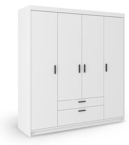 Šatníková skriňa Elenas 4D 176 x 190 x 53 cm - biela