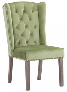 Jedálenská stolička zamat / kaučukovník Dekorhome Tmavo zelená