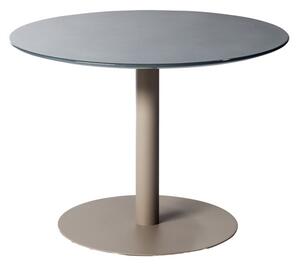 Tribu Jedálenský stôl T-Table, Tribu, okrúhly 90x76 cm, rám lakovaná nerez farba clay, doska glazovaný lávový kameň farba linen
