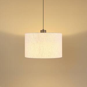 LED závesné svietidlo Thea, krémová/matná čierna, ľan, Ø 35 cm, Krémová / jantárovo žltá, Obývacia izba / jedáleň, Textil / látka / hodváb, Škandinávsky