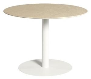 Tribu Jedálenský stôl T-Table, Tribu, okrúhly 80x76 cm, rám lakovaná nerez farba clay, doska keramika dekor sabbia