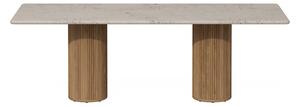 Tribu Jedálenský stôl Otto, Tribu, obdĺžnikový 290x110x95 cm, rám teak, doska prírodný kameň travertine