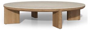 Tribu Nízky stolík Amanu, Tribu, okrúhly 90x28 cm, rám teak, doska keramika dekor sabbia
