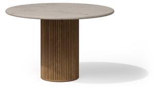 Tribu Jedálenský stôl barový Otto, Tribu, okrúhly 148x93 cm, rám teak, doska keramika dekor sabbia