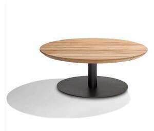 Tribu Konferenčný stolík T-Table, Tribu, okrúhly 80x35 cm, rám lakovaná nerez farba white, doska teak