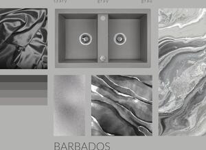 Laveo Barbados, 2-komorový granitový drez 780x480x185 mm, šedá, LAV-SBB_520T