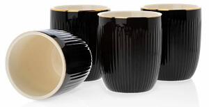 Keramický pohár s lyžičkou Kendi Black 300 ml sada 4ks
