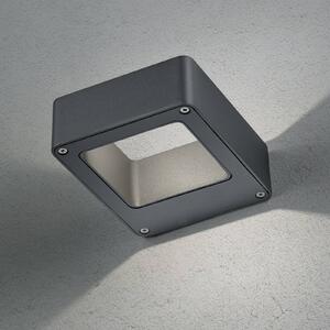 LED vonkajšie nástenné svietidlo RENO, antracitová, šírka 12 cm, kov, IP54, Čierna, Hliník, Moderný, Nástenné svietidlo