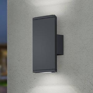 LED vonkajšie nástenné svietidlo COLORADO antracitová výška 20 cm kov IP54, Čierna, Hliník, Moderný, Nástenné svietidlo