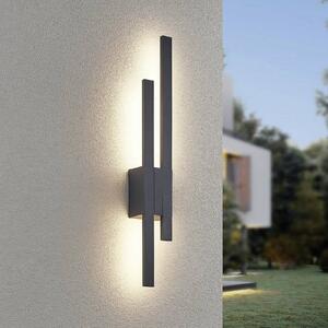LED vonkajšie nástenné svietidlo TAWA, antracitová, 62 cm kovová 2-pl. IP54, Čierna, Hliník, Moderný, Nástenné svietidlo