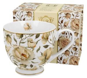 Porcelánový hrnček na nohe English Roses White 530 ml
