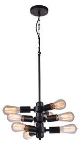 PLX Závesné designové osvetlenie IRVINE, 9xE27, 60W, čierne