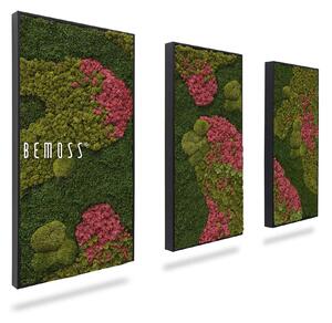 Machový set obrazov BEMOSS® ORTHO BURGUNDY - 40 x 80 cm