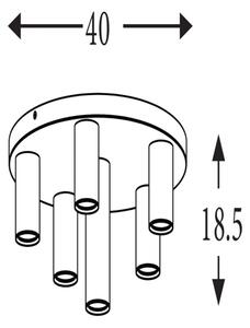 Searchlight 50570-6BK - Stropné svietidlo TUBES 6xGU10/10W/230V pr. 40 cm
