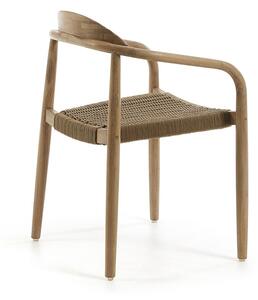 Drevená stolička s béžovým sedákom Kave Home Glynis