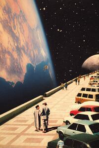 Plagát, Obraz - Space Promenade - Retro-Futuristic Collage Art