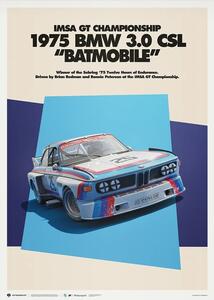 Umelecká tlač BMW 3.0 CSL Batmobile 1975 - BMW Art Car Series - BMW M Poster