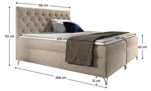 KONDELA Boxspringová posteľ, 120x200, béžová látka Velvet, GULIETTE + darček