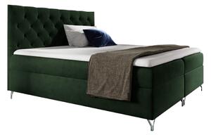 KONDELA Boxspringová posteľ, 140x200, zelená látka Velvet, GULIETTE + darček