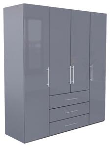 ŠATNÍKOVÁ SKRIŇA, antracitová, antracitová s vysokým leskom, 196/219/59 cm Carryhome - Skrine, Online Only