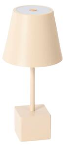 Lindby - Janea Cube Prenosné Stolová Lampa Dim. IP54 Béžové