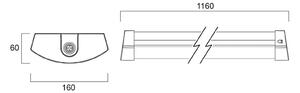 Stropné svietidlo Sylvania LED Deltawing, 116 cm, IP44, 840