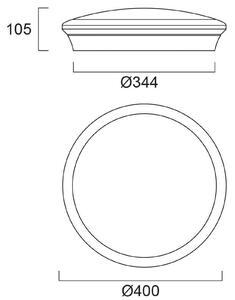 Stropné svietidlo Sylvania Start Surface, Ø 40 cm, CCT, Multipower