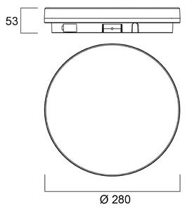 Stropné svietidlo Sylvania Start Surface Slim, Ø 28 cm, IP54, tl