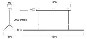 Sylvania LED závesné svetlo Areum, 150 x 30 cm, 840