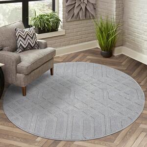 Dekorstudio Okrúhly koberec do obývačky FLAIR 138 - sivý Priemer koberca: 160cm