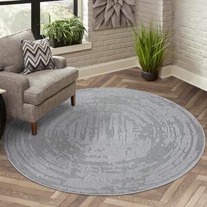 Dekorstudio Okrúhly koberec do obývačky FLAIR 171 - sivý Priemer koberca: 200cm