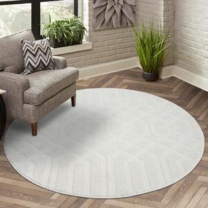 Dekorstudio Okrúhly koberec do obývačky FLAIR 138 - krémový Priemer koberca: 200cm