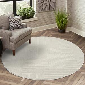 Dekorstudio Okrúhly koberec do obývačky FLAIR 177 - béžový Priemer koberca: 160cm