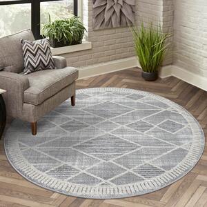 Dekorstudio Okrúhly koberec do obývačky FLAIR 179 - sivý Priemer koberca: 200cm