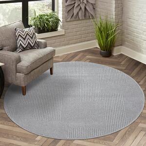 Dekorstudio Okrúhly koberec do obývačky FLAIR 177 - sivý Priemer koberca: 160cm
