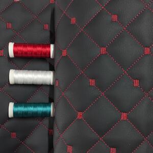 Ekokůže prošívaná MIX 3x3 cm barva Černo-Červená 1,45 m x 0,5 m