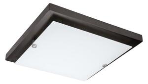 RUEL Stropné moderné LED osvetlenie, 12W, teplá biela, 30x30cm, hranaté, tmavo hnedé