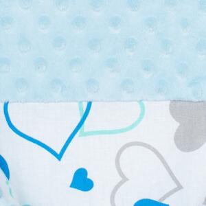 NEW BABY Luxusné MINKY hniezdočko pre bábätko modré srdiečka SET Bavlna/Polyester 65x47 cm