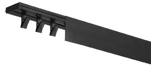PVC stropná lišta s krytom jednoduchá čierna Dĺžka koľajnice (cm): 160, Typ prichytenia: Žabky