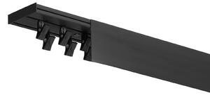 PVC stropná lišta s krytom dvojitá čierna Dĺžka koľajnice (cm): 390, Typ prichytenia: Háčiky